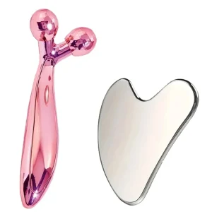 Stainless Steel Gua Sha Facial Tool 3D Roller Massager Eye Massager